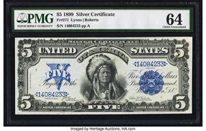 image for: Fr. 271 $5 1899 Silver Certificate PMG Choice Uncirculated 64....