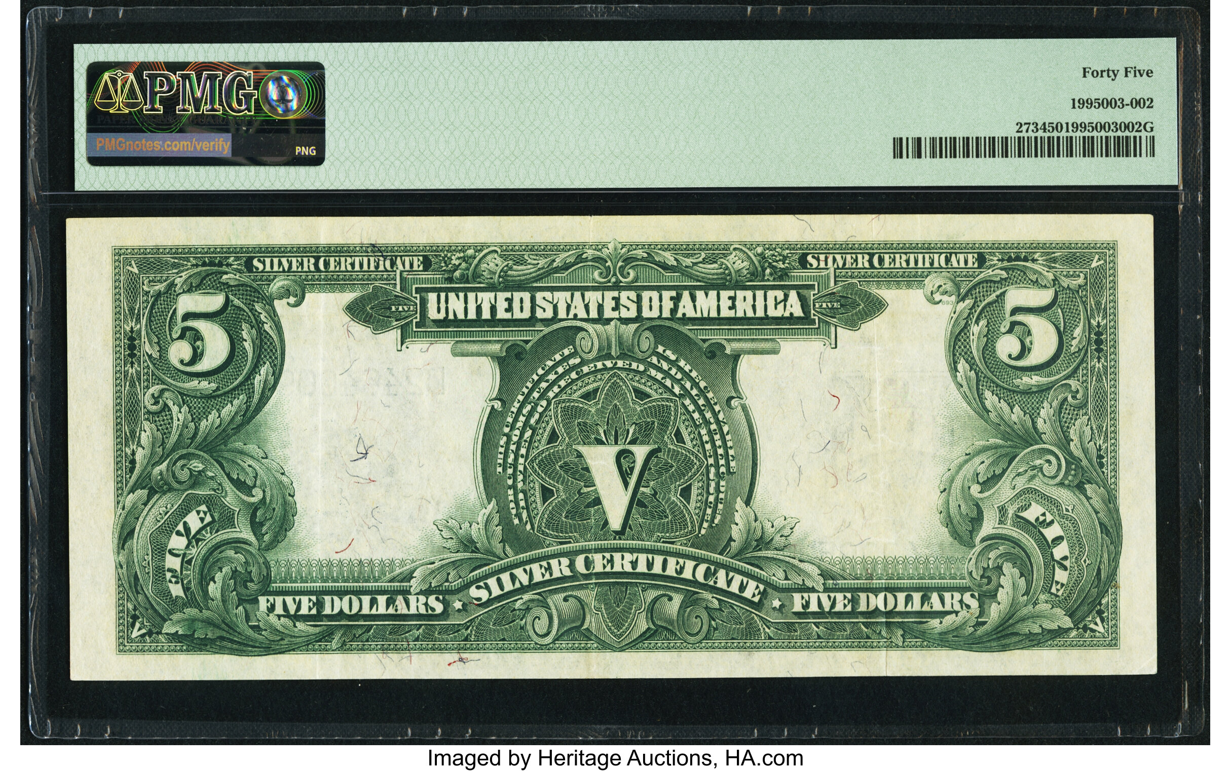image for: Fr. 273 $5 1899 Silver Certificate PMG Choice Extremely Fine 45....