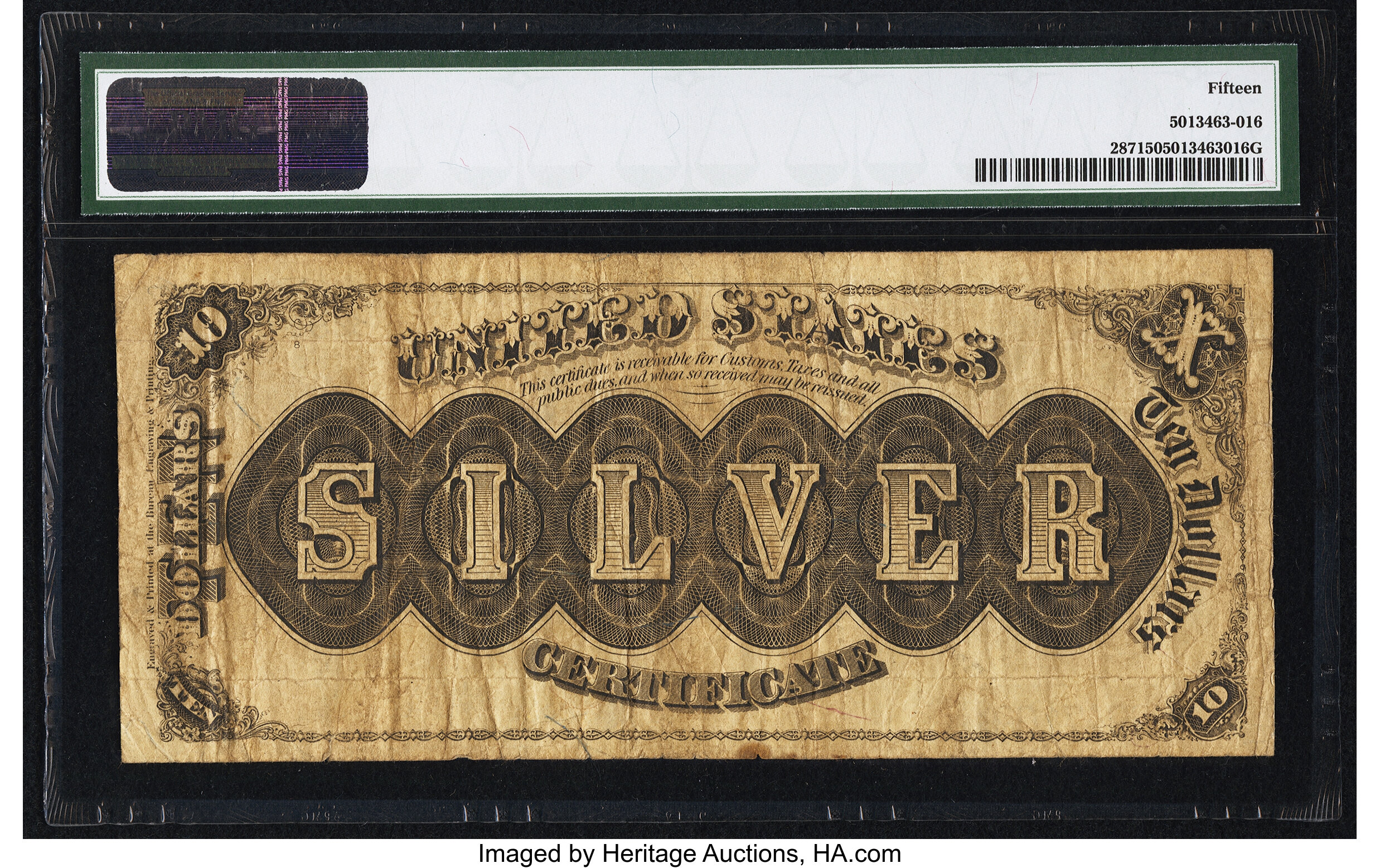 image for: Fr. 287 $10 1880 Silver Certificate PMG Choice Fine 15....