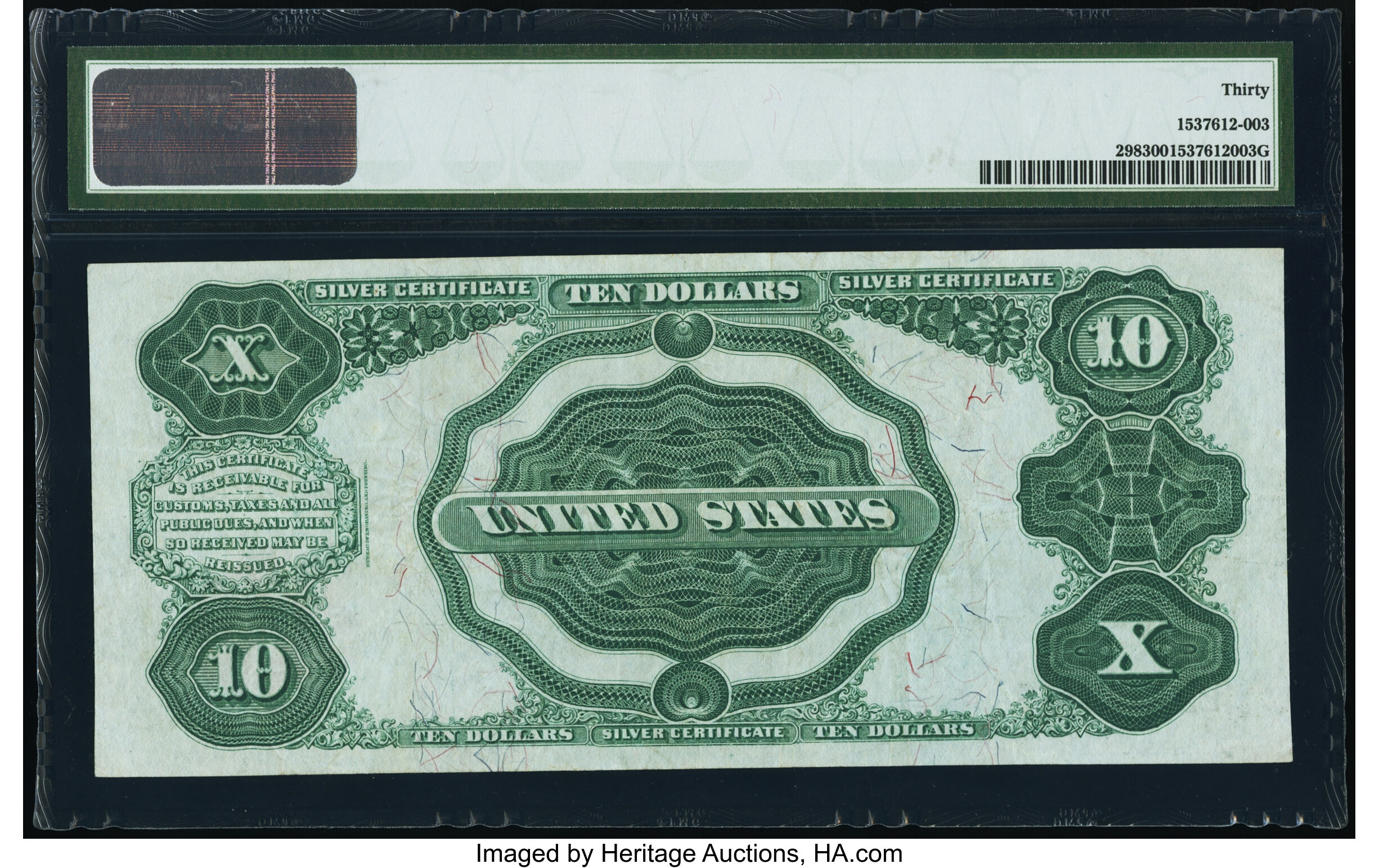 image for: Fr. 298 $10 1891 Silver Certificate PMG Very Fine 30....