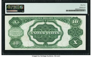 image for: Fr. 299 $10 1891 Silver Certificate PMG About Uncirculated 55....