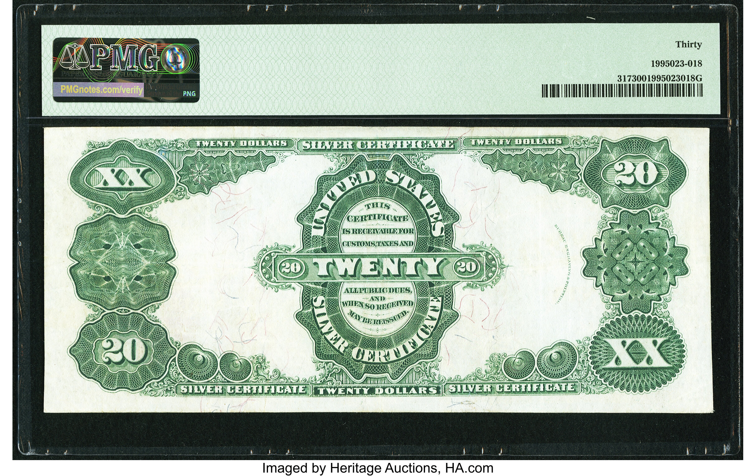 image for: Fr. 317 $20 1891 Silver Certificate PMG Very Fine 30....