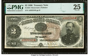image for: Fr. 354 $2 1890 Treasury Note PMG Very Fine 25....