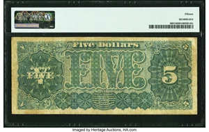 image for: Fr. 360 $5 1890 Treasury Note PMG Choice Fine 15....