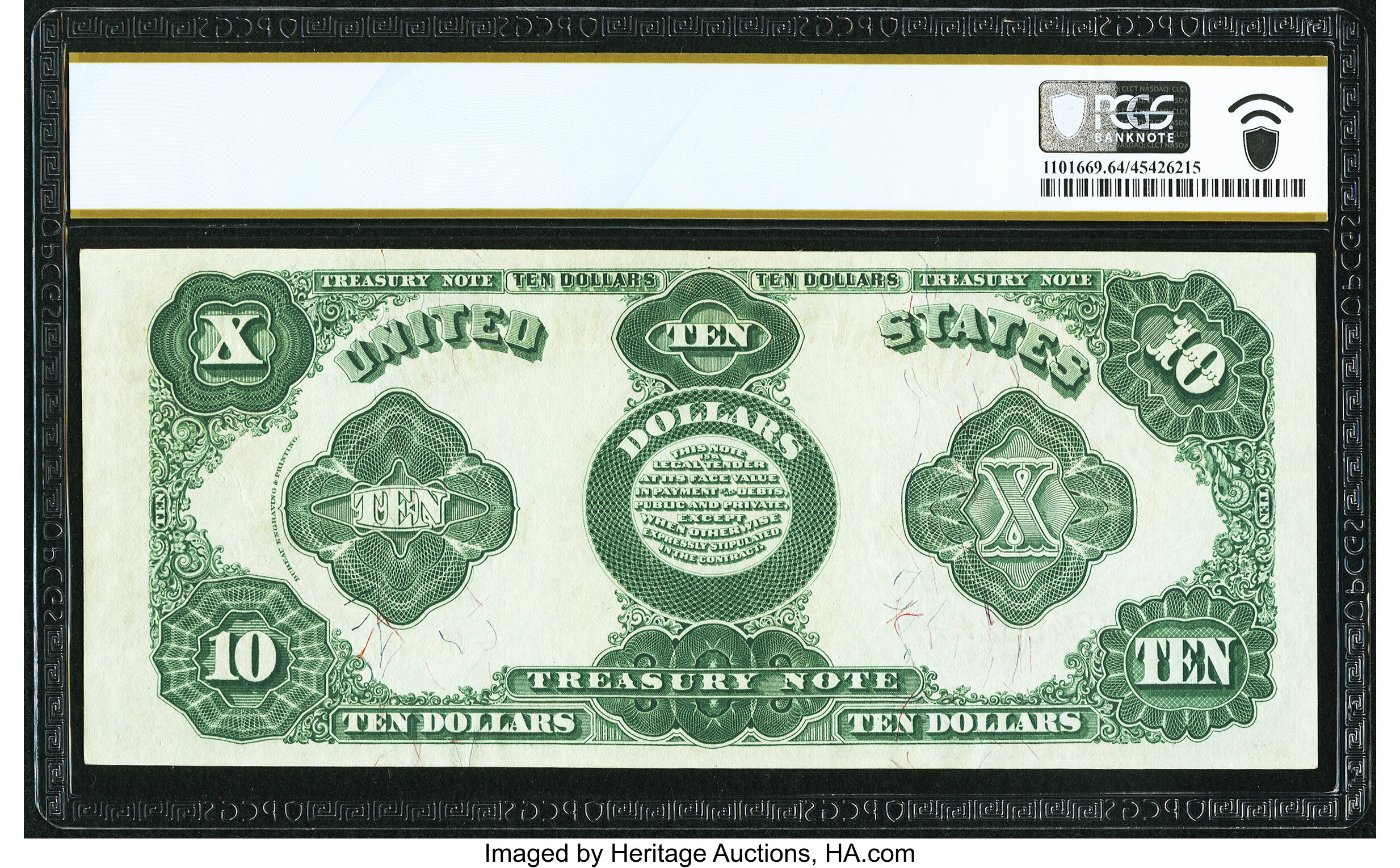 image for: Fr. 369 $10 1891 Treasury Note PCGS Banknote Choice Unc 64....