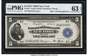 image for: Fr. 782 $5 1918 Federal Reserve Bank Note PMG Choice Uncirculated 63 EPQ....
