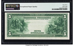 image for: Fr. 782 $5 1918 Federal Reserve Bank Note PMG Choice Uncirculated 63 EPQ....