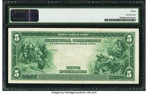 image for: Fr. 792 $5 1918 Federal Reserve Bank Note PMG Very Fine 30....