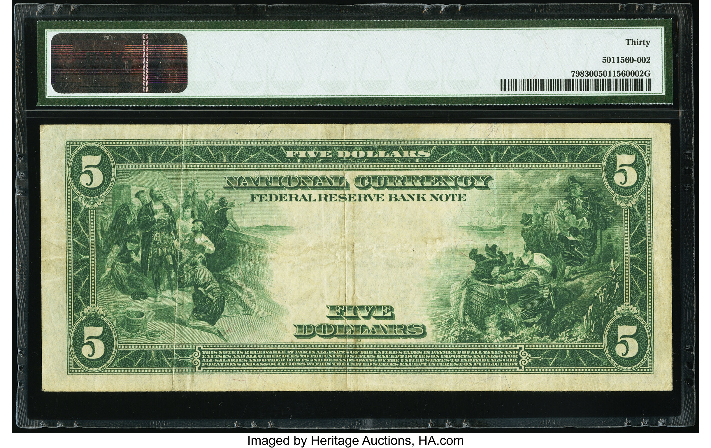 image for: Fr. 798 $5 1918 Federal Reserve Bank Note PMG Very Fine 30....