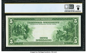 image for: Fr. 807 $5 1918 Federal Reserve Bank Note PCGS Banknote About Unc 50 PPQ....