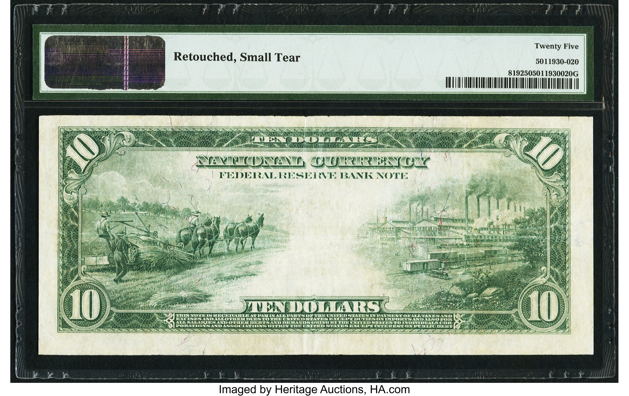 image for: Fr. 819 $10 1915 Federal Reserve Bank Note PMG Very Fine 25....