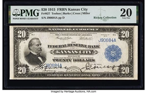 image for: Fr. 827 $20 1915 Federal Reserve Bank Note PMG Very Fine 20....
