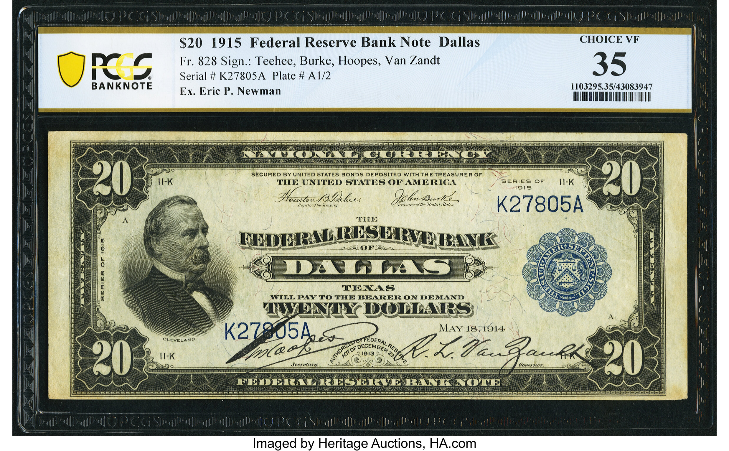 image for: Fr. 828 $20 1915 Federal Reserve Bank Note PCGS Banknote Choice VF 35....