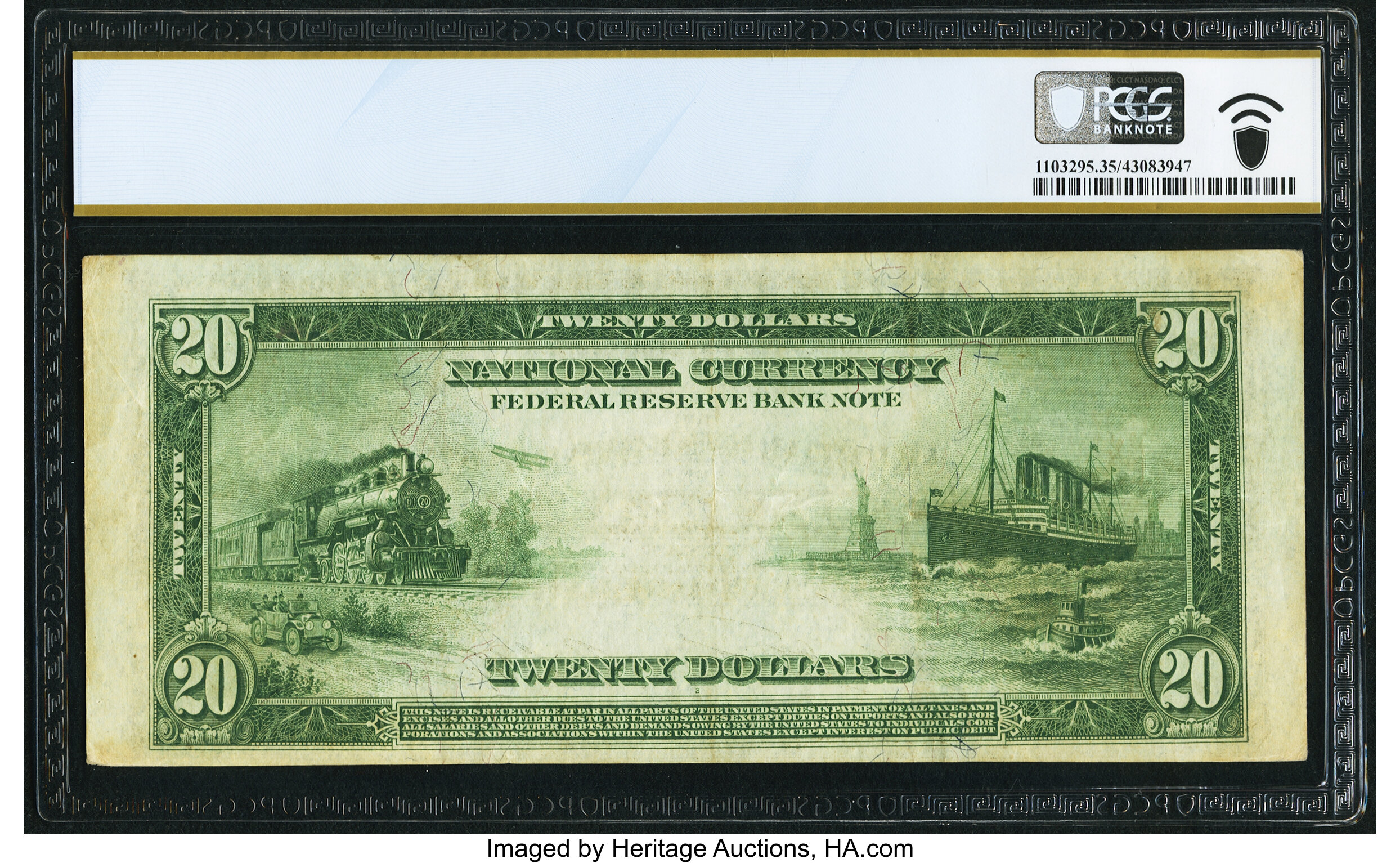 image for: Fr. 828 $20 1915 Federal Reserve Bank Note PCGS Banknote Choice VF 35....