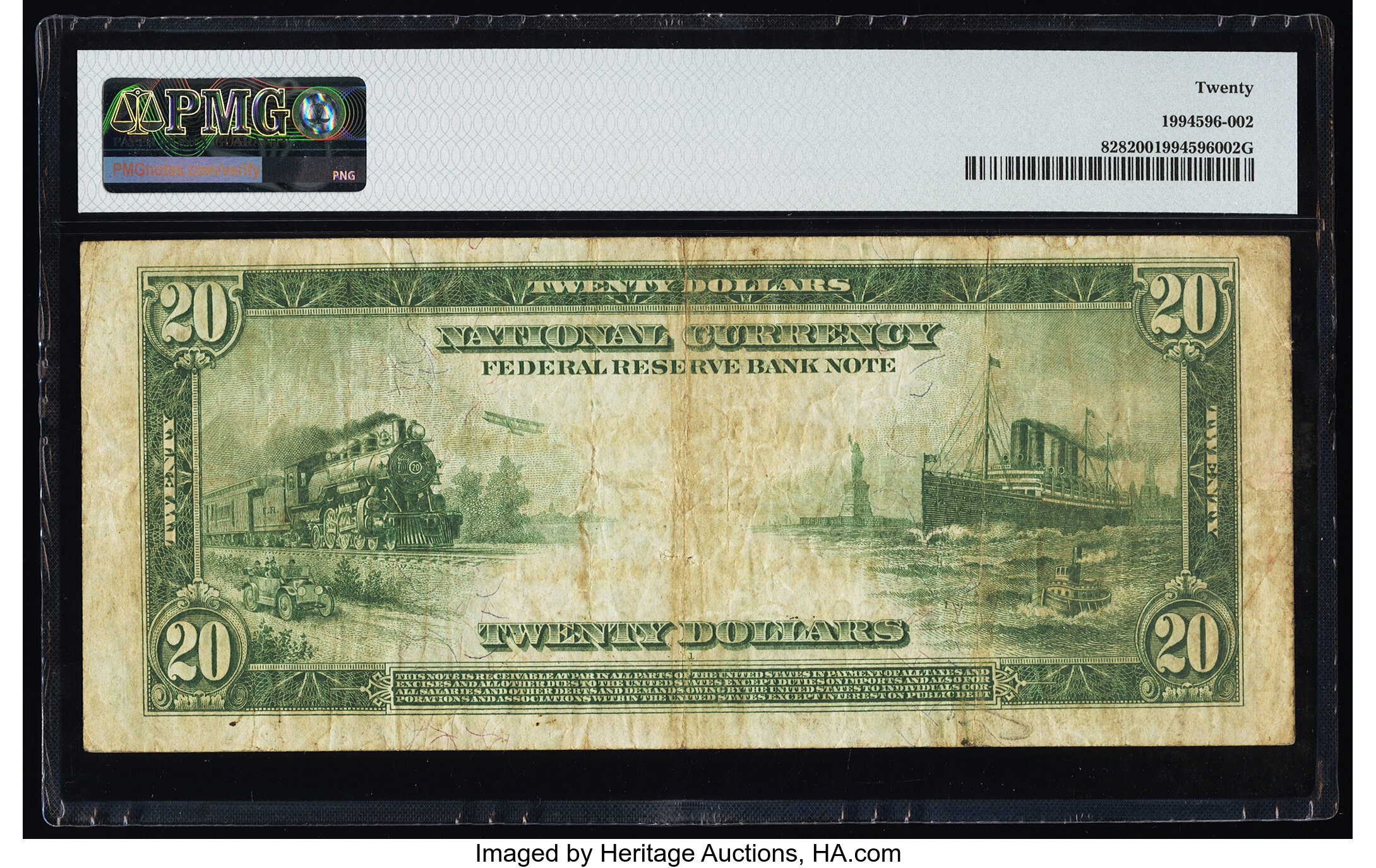 image for: Fr. 828 $20 1915 Federal Reserve Bank Note PMG Very Fine 20....