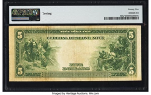 image for: Fr. 867a* $5 1914 Federal Reserve Star Note PMG Very Fine 25....
