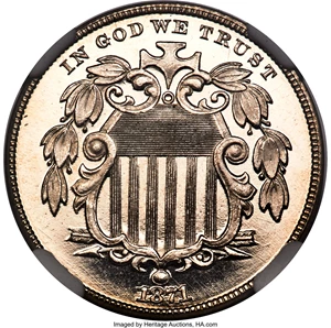image for: 1871 5C PR68 Ultra Cameo NGC....