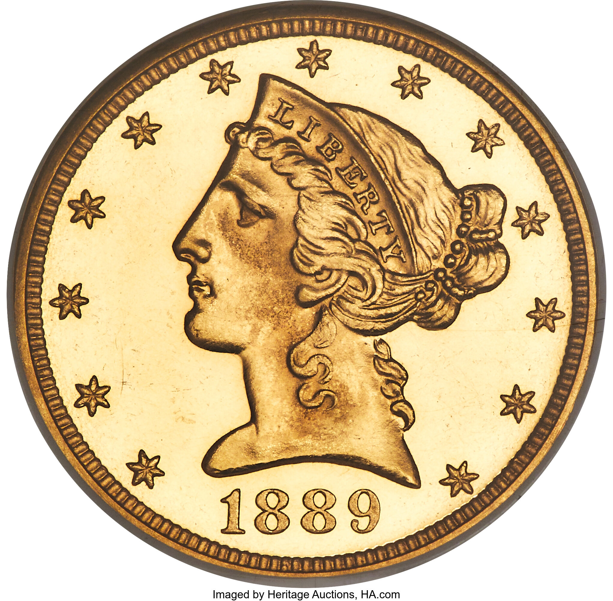 image for: 1889 $5 PR64 Cameo NGC. JD-1, R.6....