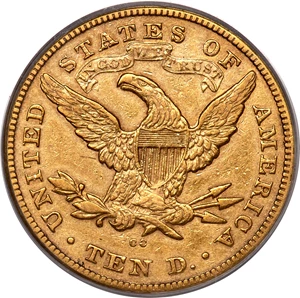 image for: 1873-CC $10 XF45 PCGS. Variety 2-B....