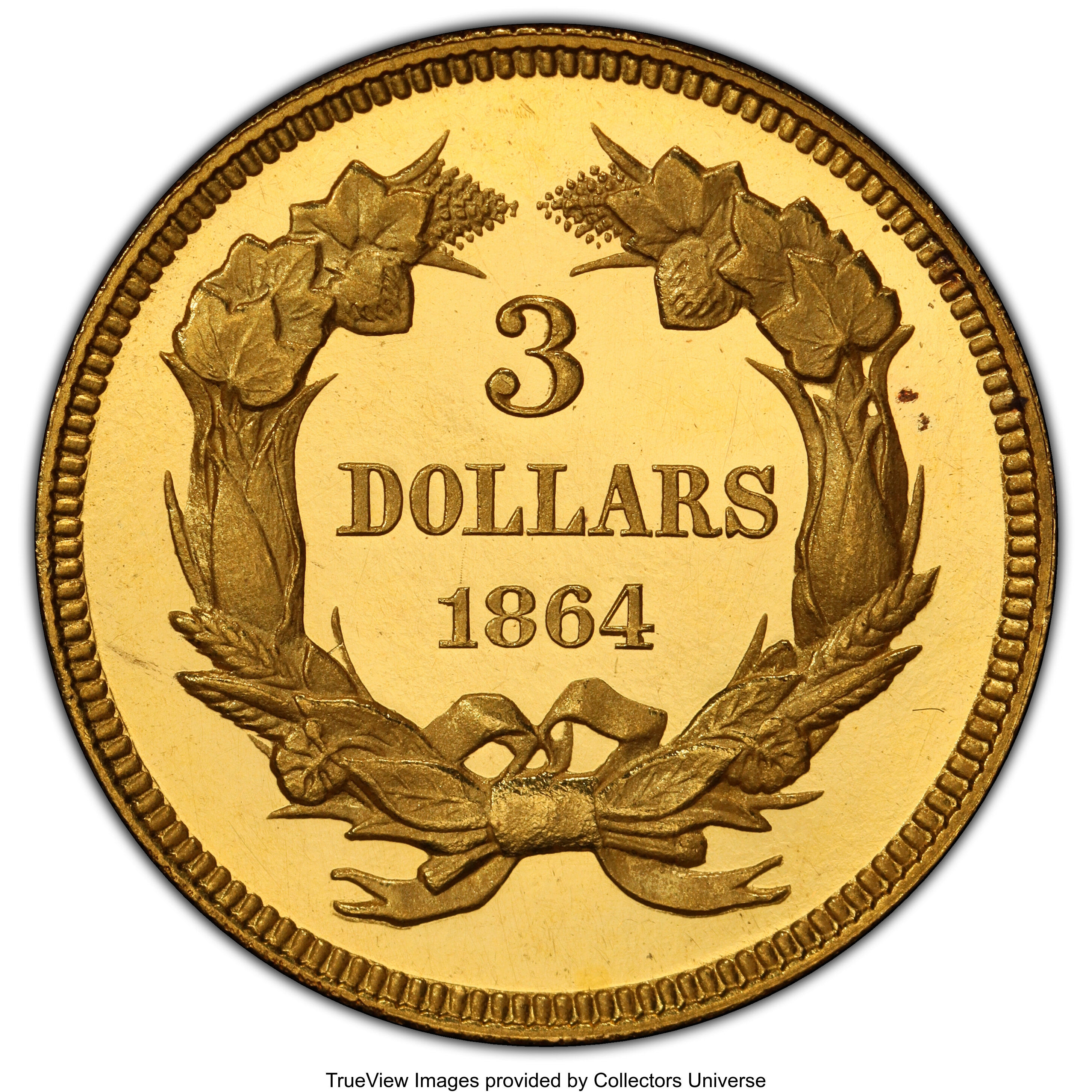 image for: 1864 $3 PR64+ Deep Cameo PCGS. CAC. JD-1, High R.6....