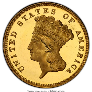 image for: 1887 $3 PR66+ Deep Cameo PCGS. CAC. JD-1, R.4....