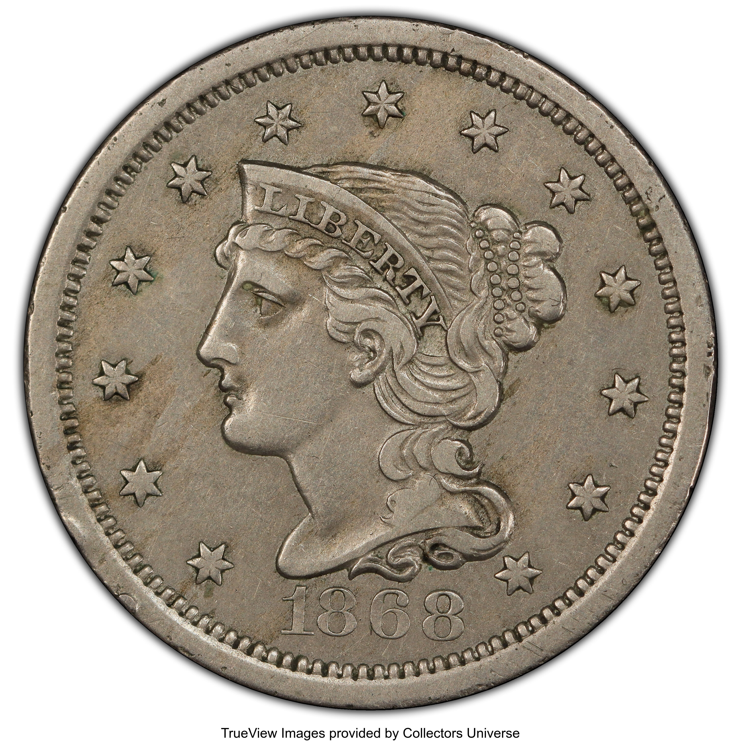 image for: 1868 10C Ten Cents, Judd-647, Pollock-720, Low R.6, PR55 PCGS....