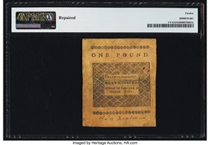 image for: Vermont February 1781 20s PMG Fine 12 Net....