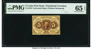 image for: Fr. 1229 5¢ First Issue PMG Gem Uncirculated 65 EPQ....