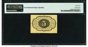 image for: Fr. 1229 5¢ First Issue PMG Gem Uncirculated 65 EPQ....
