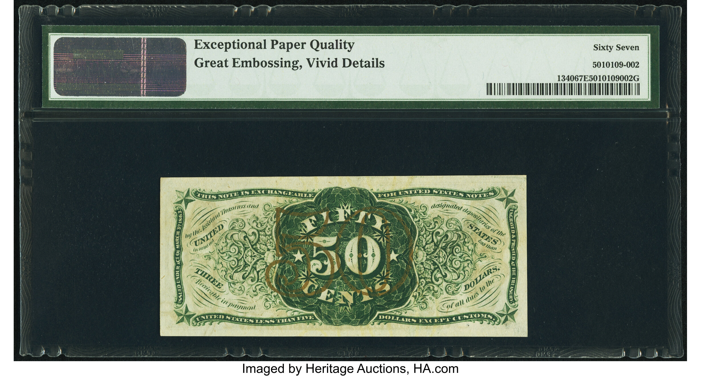 image for: Fr. 1340 50¢ Third Issue Spinner Type II PMG Superb Gem Unc 67 EPQ....