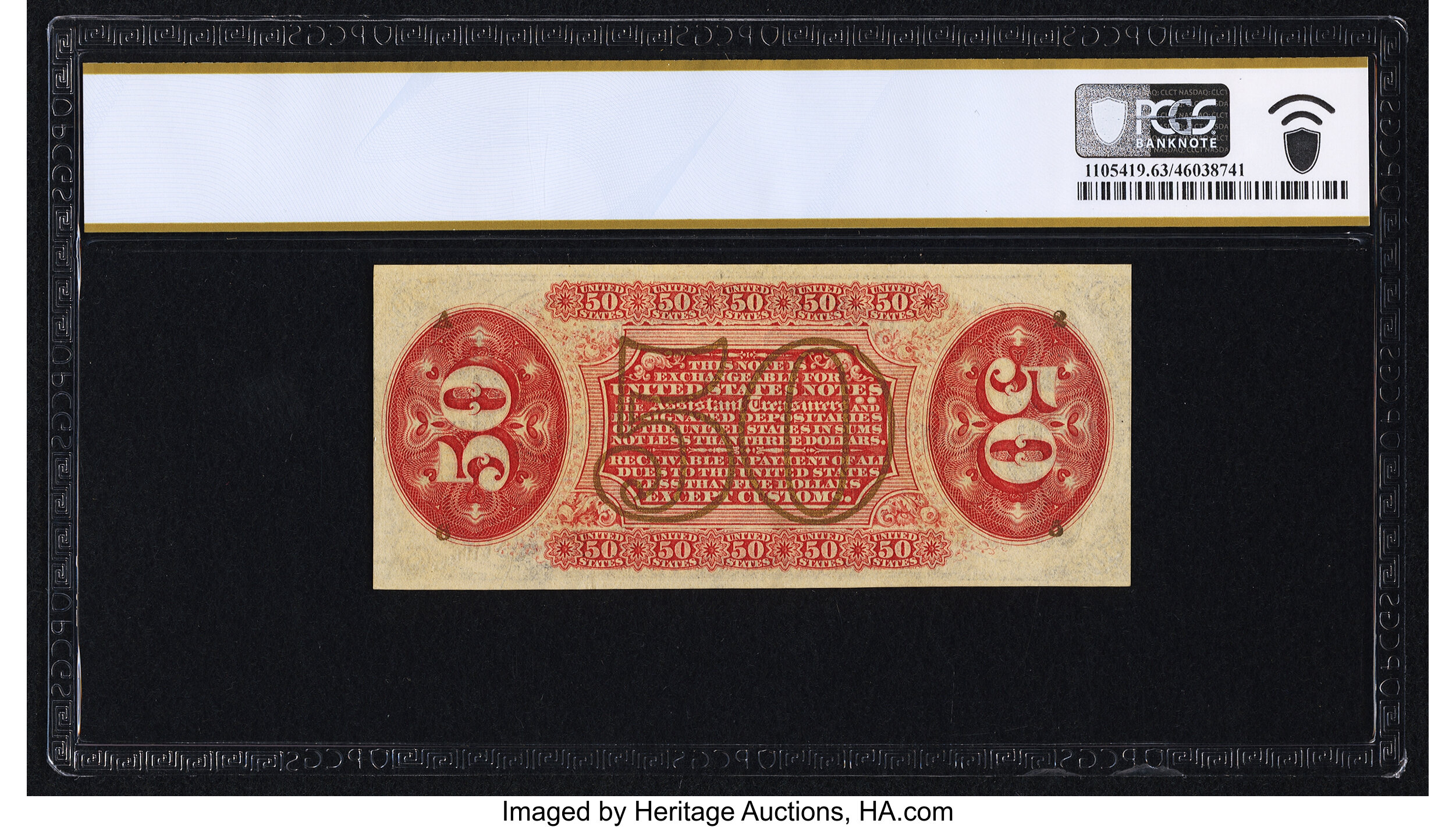 image for: Fr. 1350 50¢ Third Issue Justice PCGS Banknote Choice Unc 63 PPQ....