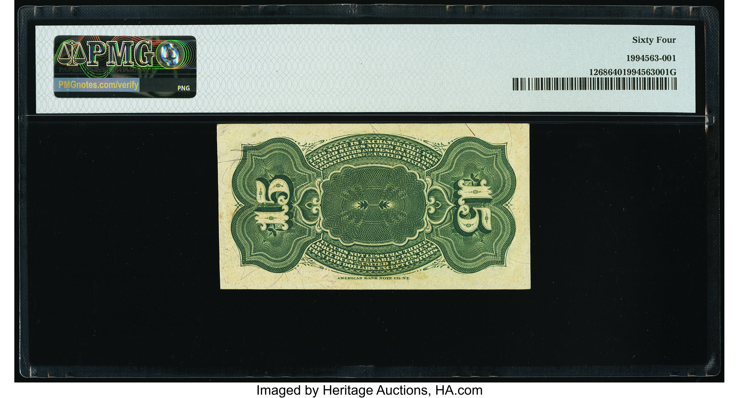 image for: Fr. 1268 15¢ Fourth Issue PMG Choice Uncirculated 64....