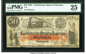 image for: T15 $50 1861 PF-1 Cr. 79 PMG Very Fine 25, HC....