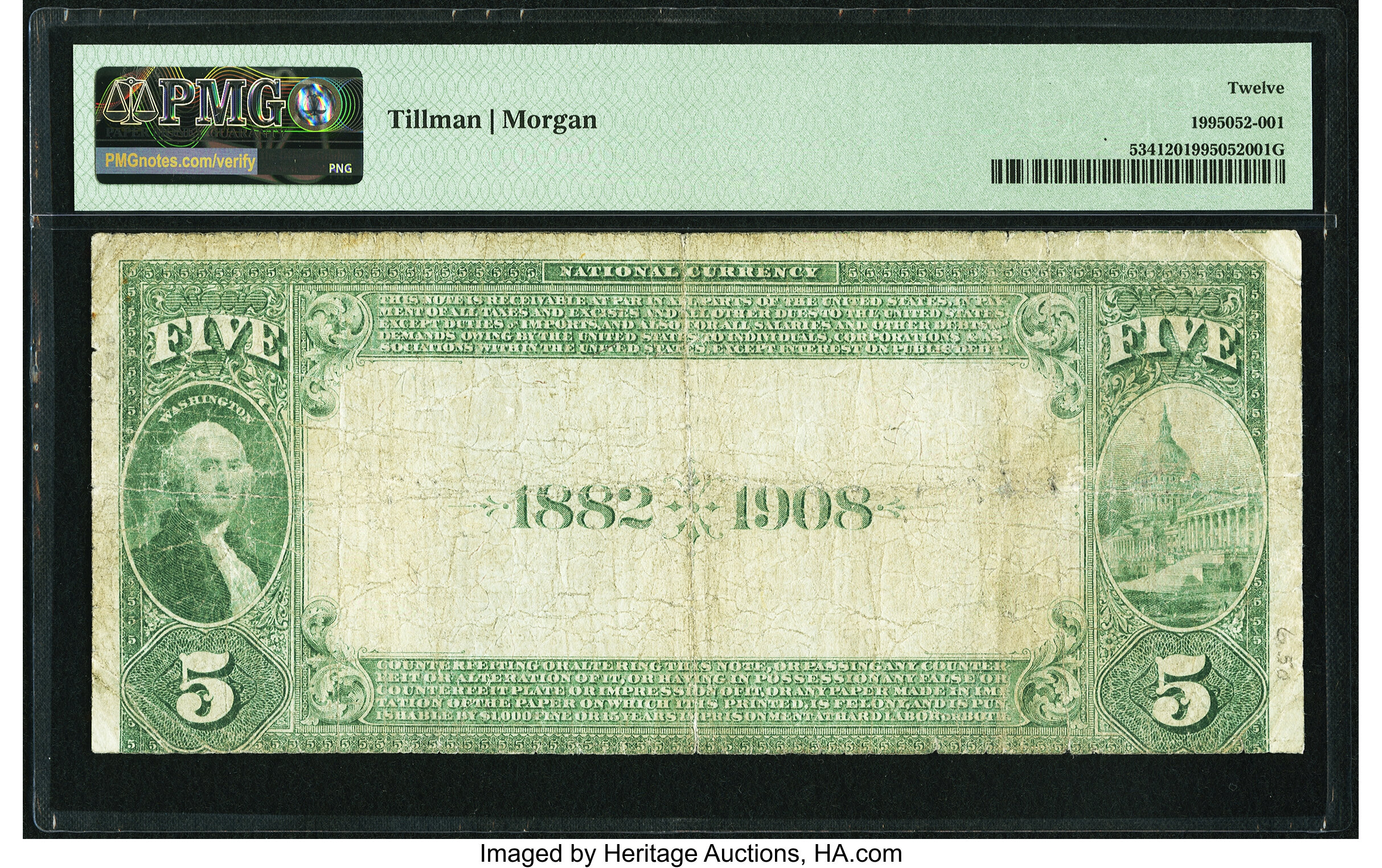 image for: Colorado Springs, CO - $5 1882 Date Back Fr. 534 The First National Bank Ch. # (W)2179 PMG Fine 12....
