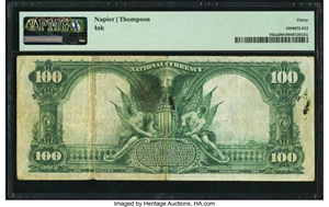 image for: Washington, DC - $100 1902 Plain Back Fr. 702a Federal-American National Bank Ch. # (E)10316 PMG Very Fine 30....