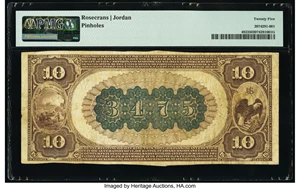 image for: Pittsburg, KS - $10 1882 Brown Back Fr. 482 The National Bank of Pittsburg Ch. # (W)3475 PMG Very Fine 25....