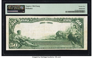 image for: Augusta, KY - $50 1902 Date Back Fr. 671 The Farmers National Bank Ch. # (S)4612 PMG Very Fine 25....