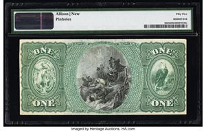 image for: Milford, MA - $1 1875 Fr. 383 The Home National Bank Ch. # 2275 PMG About Uncirculated 55....