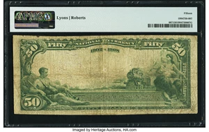 image for: Fairbury, NE - $50 1902 Date Back Fr. 667 The First National Bank Ch. # (W)2994 PMG Choice Fine 15....