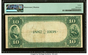 image for: Fremont, NE - $10 1882 Date Back Fr. 539 The Commercial National Bank Ch. # (W)4504 PMG Very Fine 20....