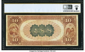 image for: Jamesburg, NJ - $10 1882 Brown Back Fr. 479 The First National Bank Ch. # 288 PCGS Banknote Very Fine 25....