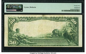 image for: Albany, NY - $50 1902 Plain Back Fr. 675 The National Commercial Bank & Trust Company Ch. # (E)1301 PMG Very Fine 25....