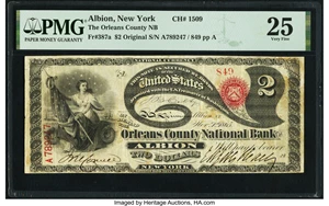 image for: Albion, NY - $2 Original Fr. 387a The Orleans County National Bank Ch. # 1509 PMG Very Fine 25....