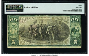 image for: Canajoharie, NY - $5 1875 Fr. 404 The National Spraker Bank Ch. # 1257 PMG Very Fine 20....