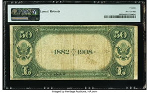 image for: Grand Forks, ND - $50 1882 Date Back Fr. 563 The First National Bank Ch. # (W)2570 PMG Very Fine 20....