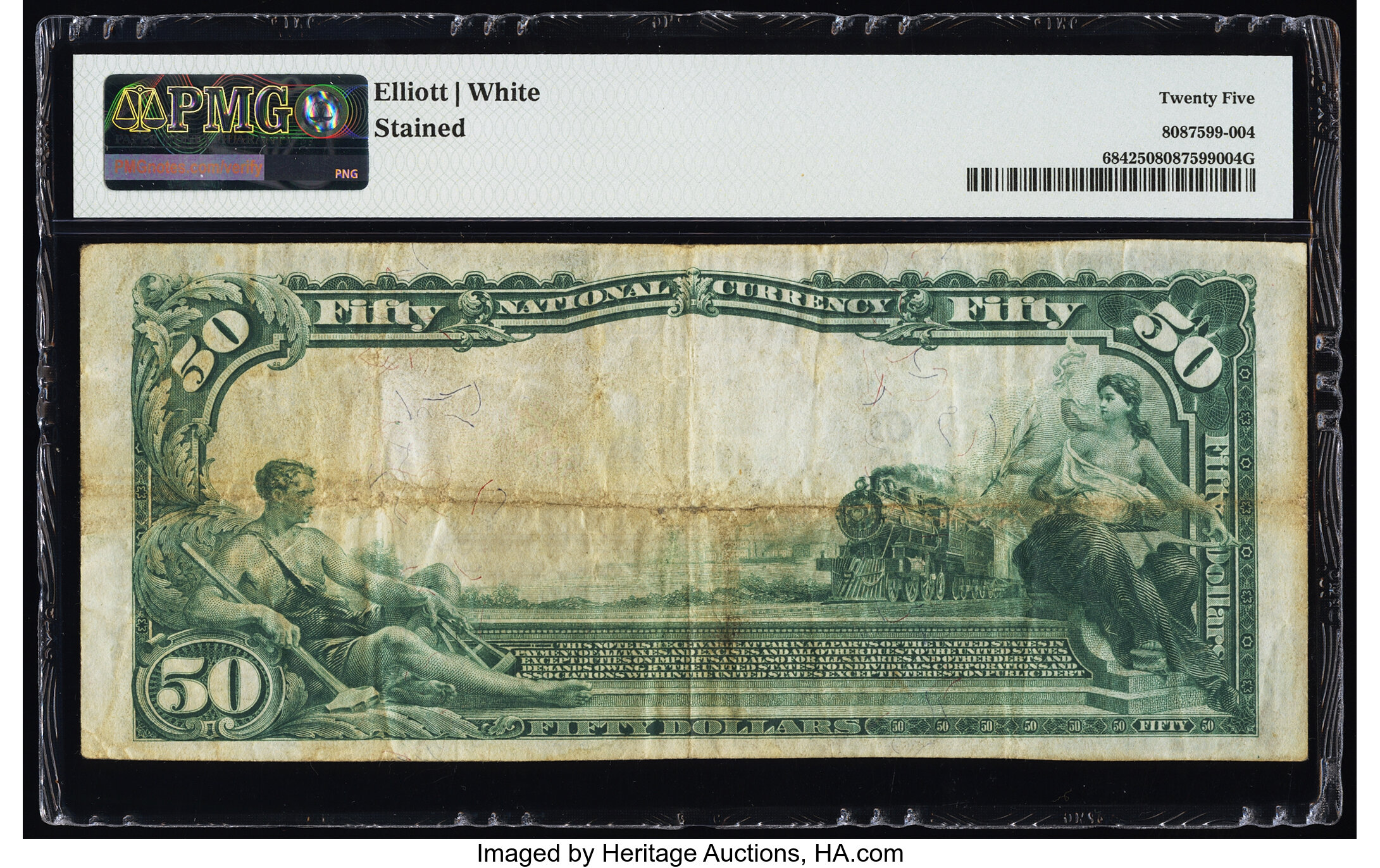 image for: Oxford, OH - $50 1902 Plain Back Fr. 684 The Oxford National Bank Ch. # 6059 PMG Very Fine 25....