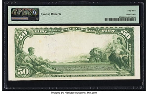 image for: Fort Worth, TX - $50 1902 Plain Back Fr. 675 The Fort Worth National Bank Ch. # 3131 PMG About Uncirculated 55....
