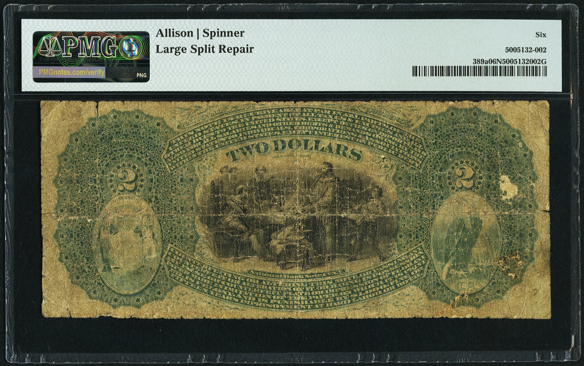 image for: Grand Rapids, WI - $2 Original Fr. 389a The First National Bank Ch. # 1998 PMG Good 6 Net....