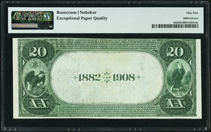 image for: Grand Rapids, WI - $20 1882 Date Back Fr. 550 The First National Bank Ch. # (M)1998 PMG About Uncirculated 55 EPQ....