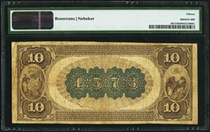 image for: Marshfield, WI - $10 1882 Brown Back Fr. 485 The First National Bank Ch. # (M)4573 PMG Choice Fine 15....